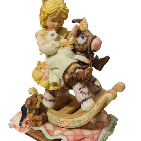 Lauras Attic Figurine Enesco birthday gift vtg sculpture rocking horse Where Go